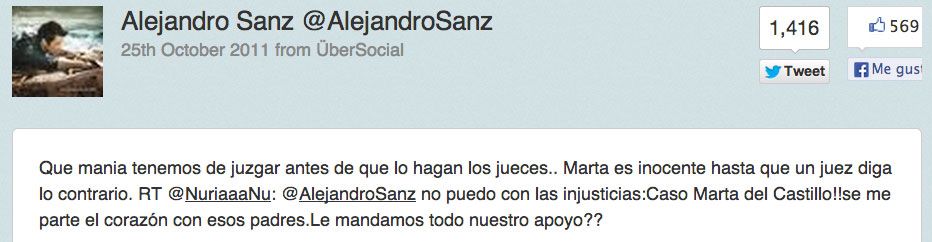 Tuit de Alejandro Sanz